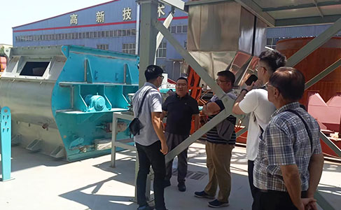 Welcome our Malaysia friends came to China to visit our factory for full automatic dry mortar mixing plant warmly