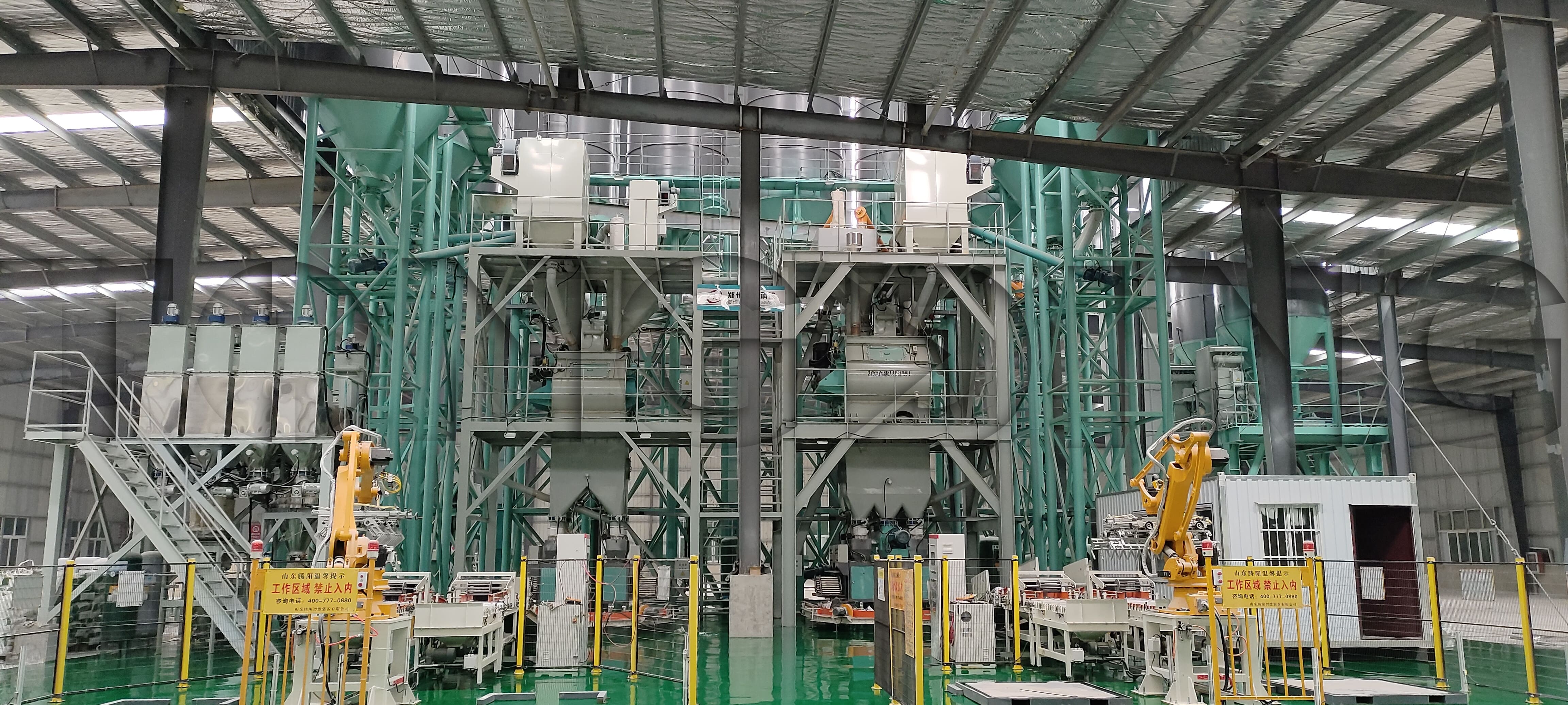 Self-leveling mortar production line