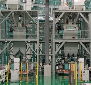 Self-leveling mortar production line