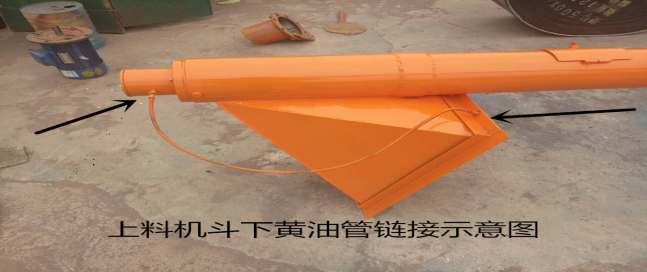 schematic diagramof a butterinrigation link under the bucket ofthe feeder
