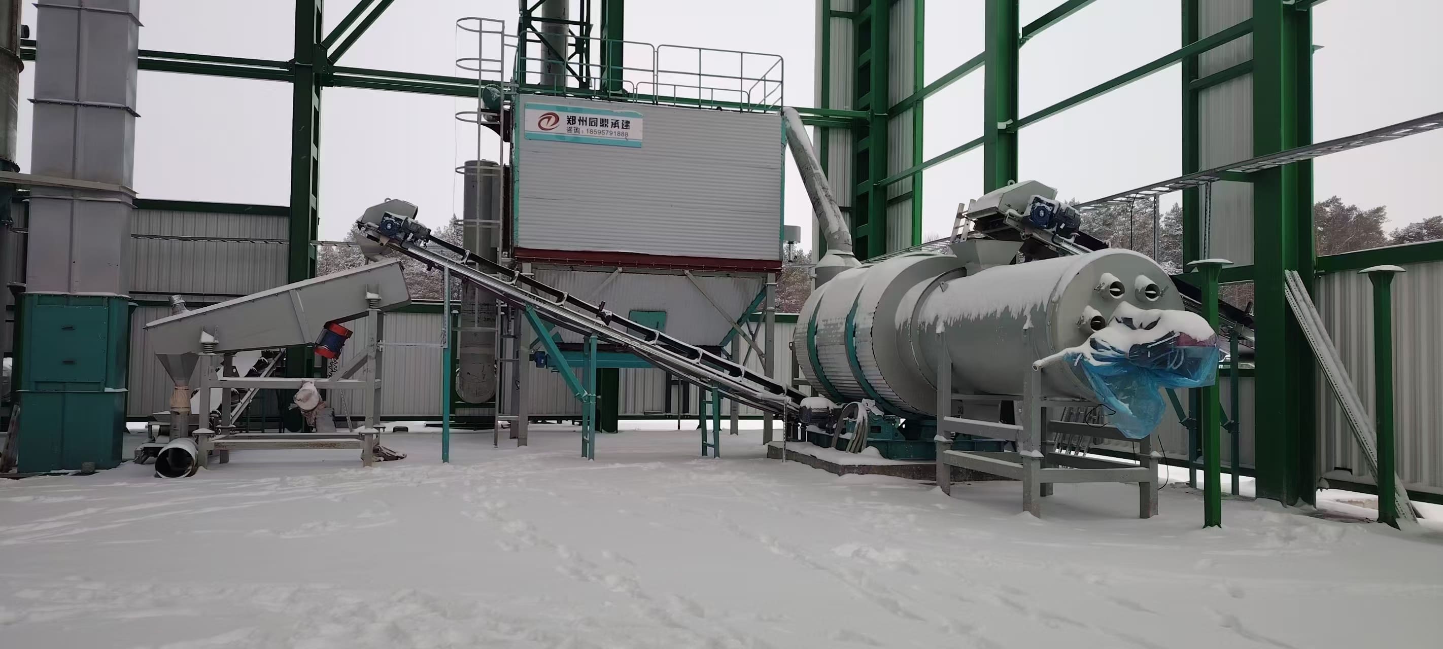 Installation site of dry-mixed mortar production line 