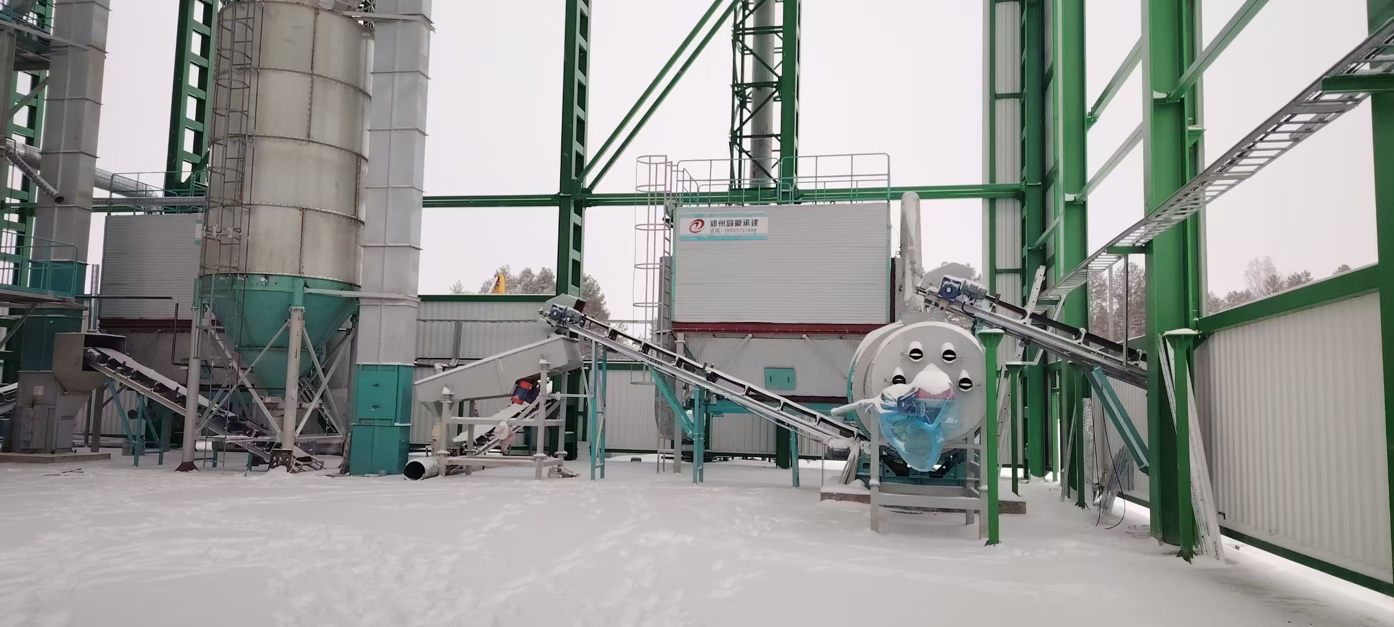 Installation site of dry-mixed mortar production line 