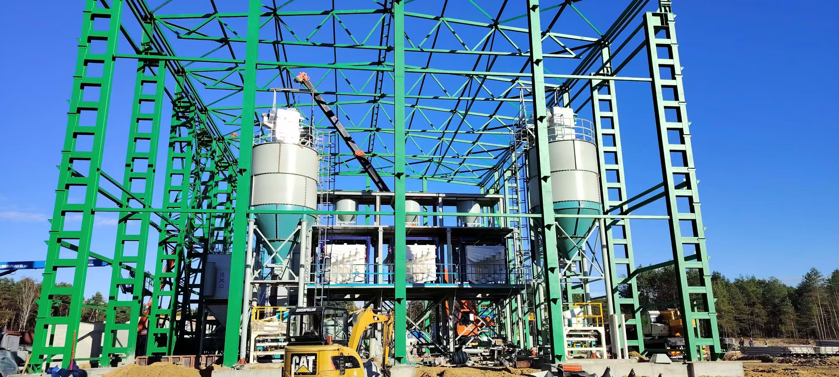 Installation site of dry-mixed mortar production line 